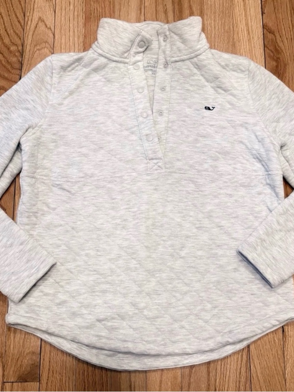 Vineyard Vines Light Gray Quilted Pullover Shep shirt dream cloth